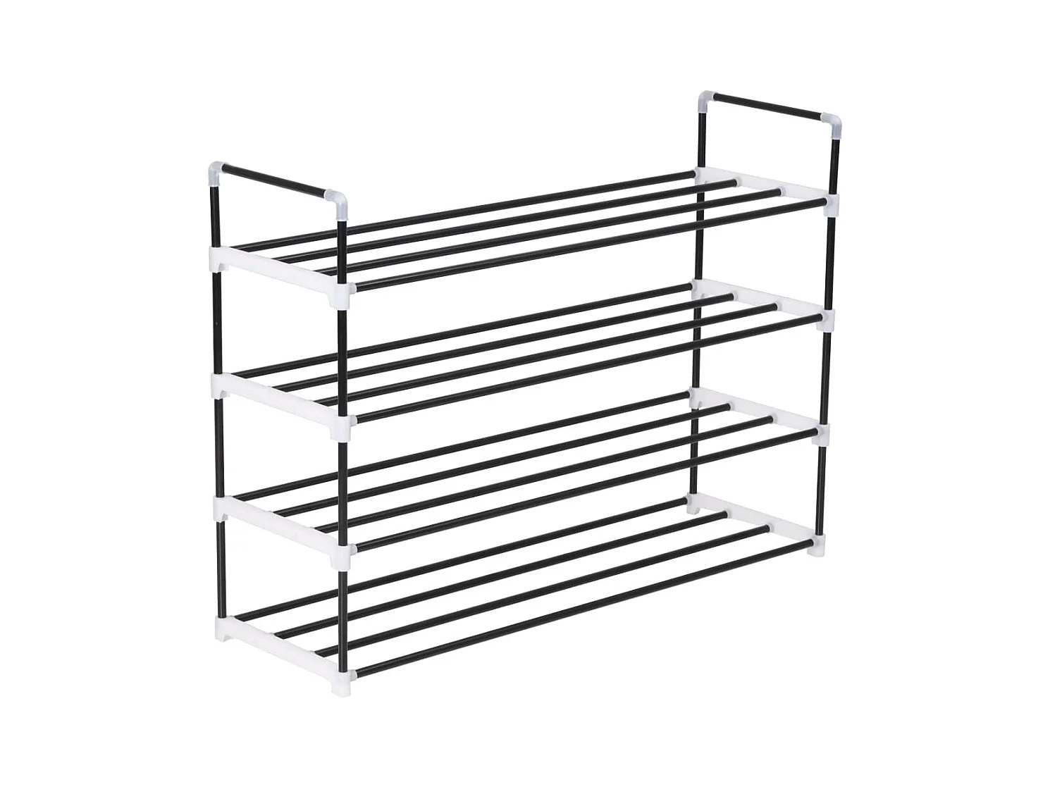 Zapatero con 4 estantes Metal y plástico negro