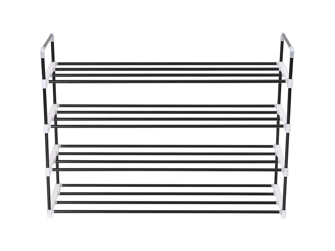 Zapatero con 4 estantes Metal y plástico negro