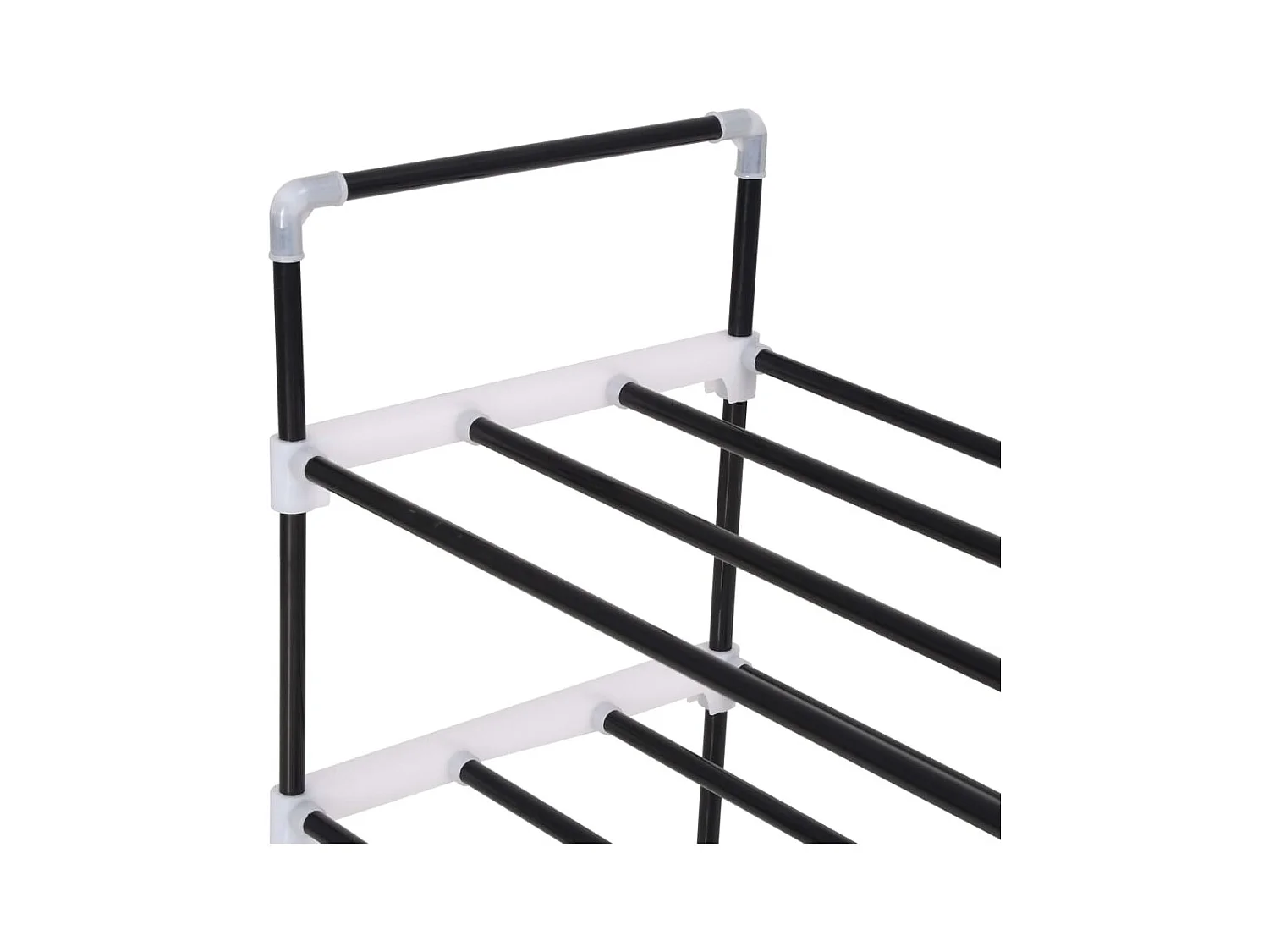 Zapatero con 4 estantes Metal y plástico negro