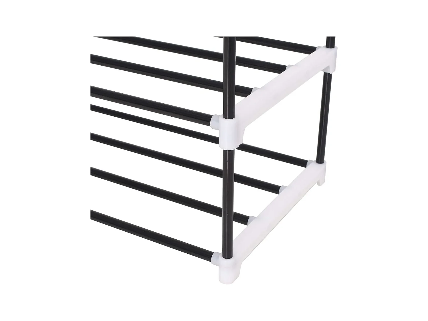 Zapatero con 4 estantes Metal y plástico negro