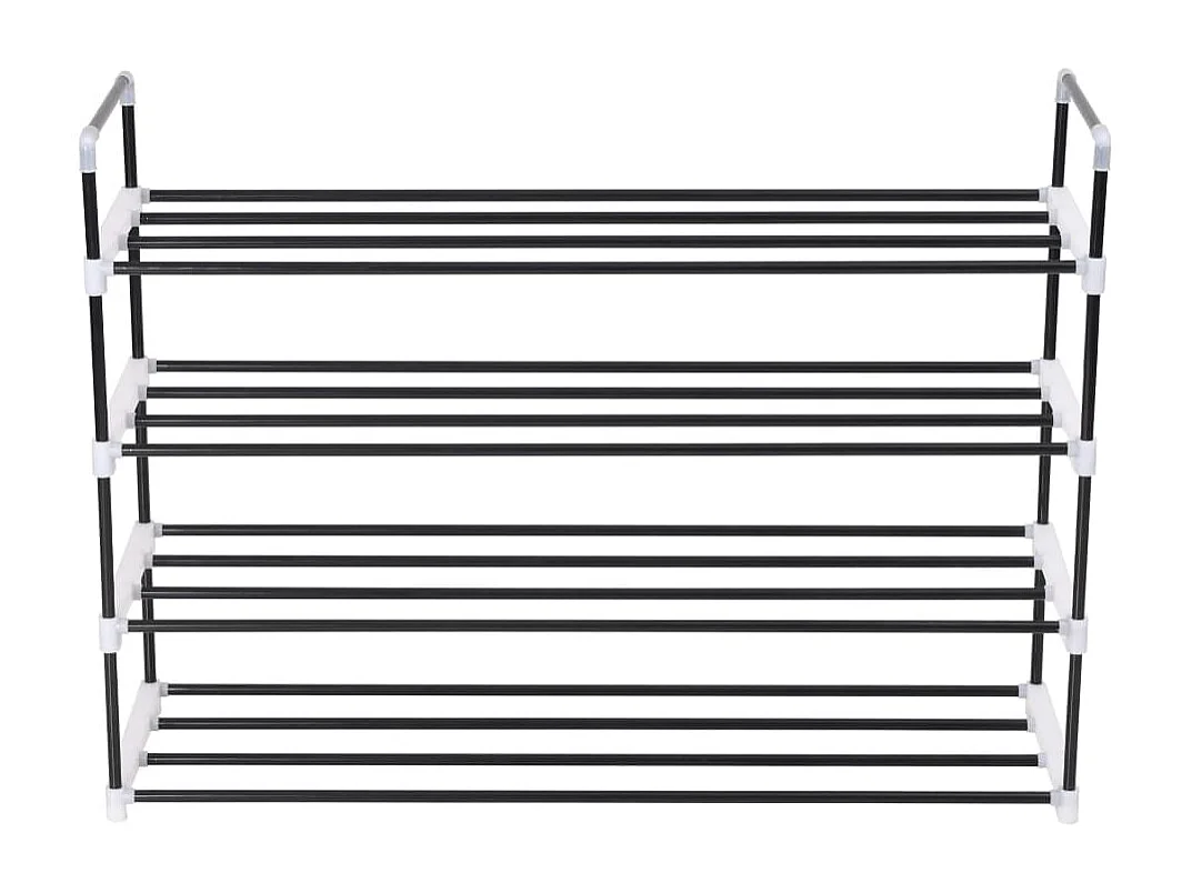 Zapatero con 4 estantes Metal y plástico negro