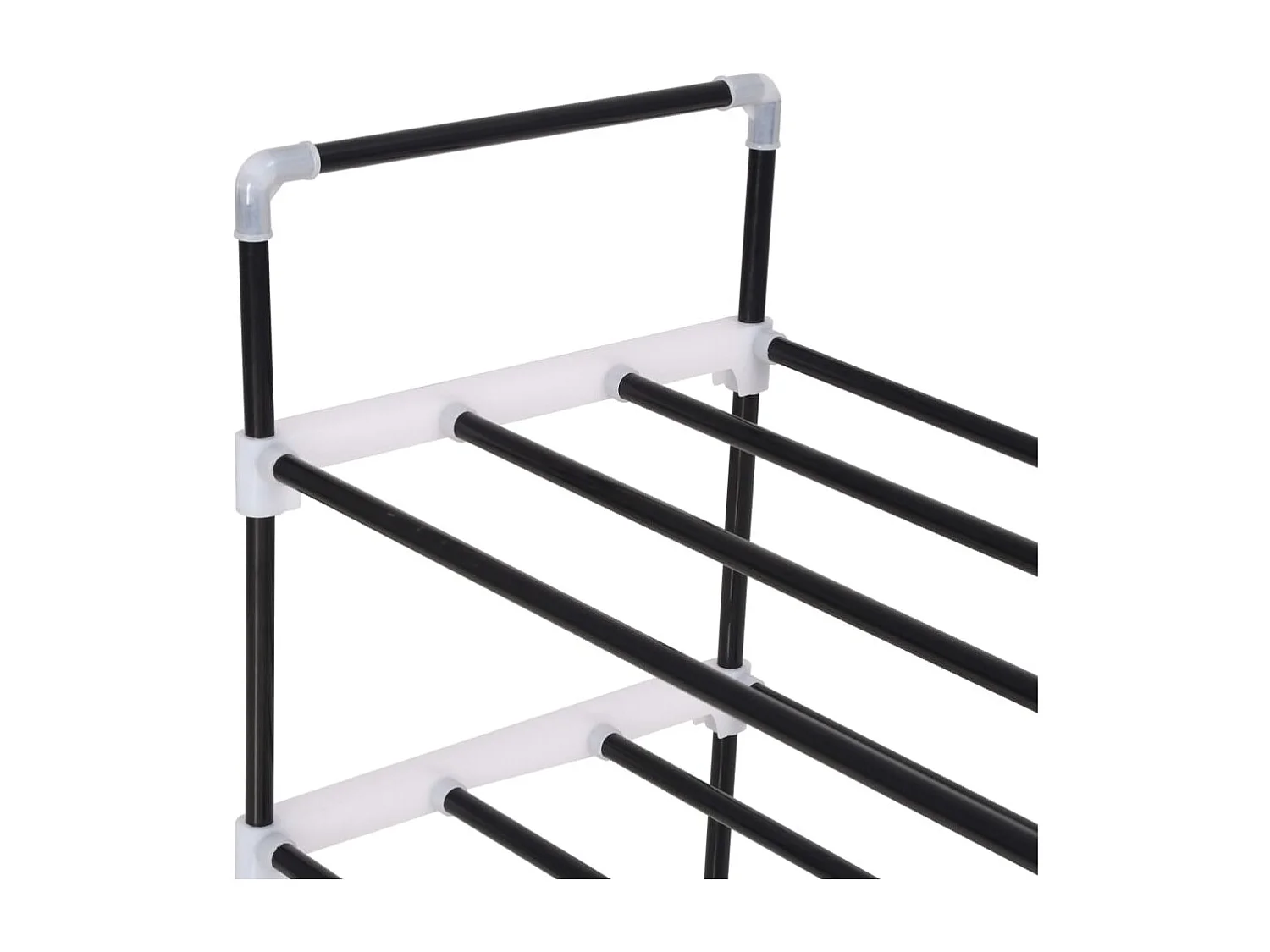 Zapatero con 4 estantes Metal y plástico negro