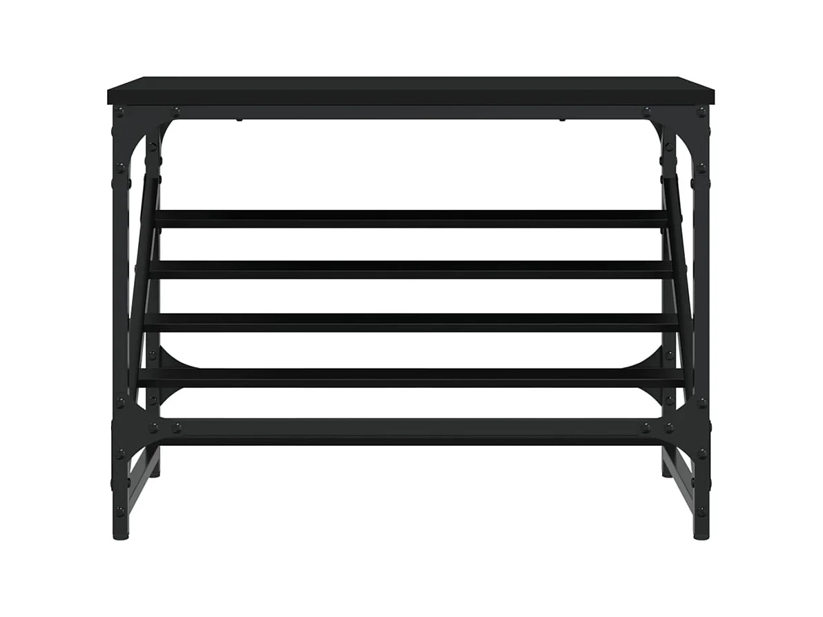 Scarpiera nera 60x30x45 cm in legno ingegnerizzato