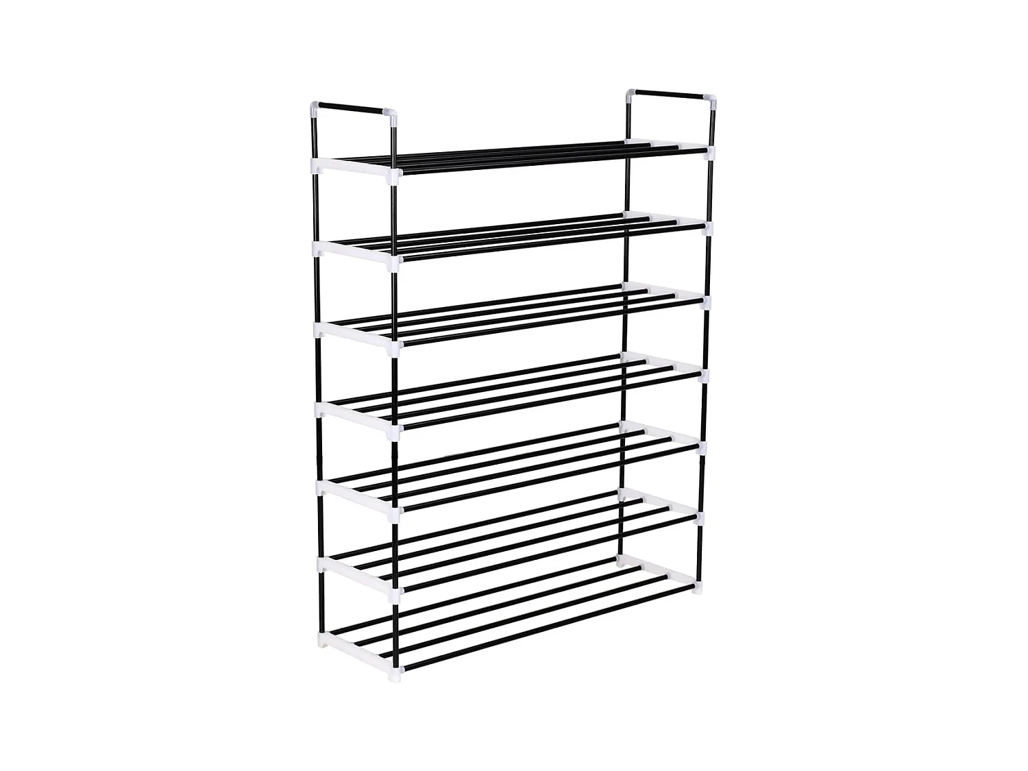 Range-chaussures avec 7 étagères Métal et plastique Noir