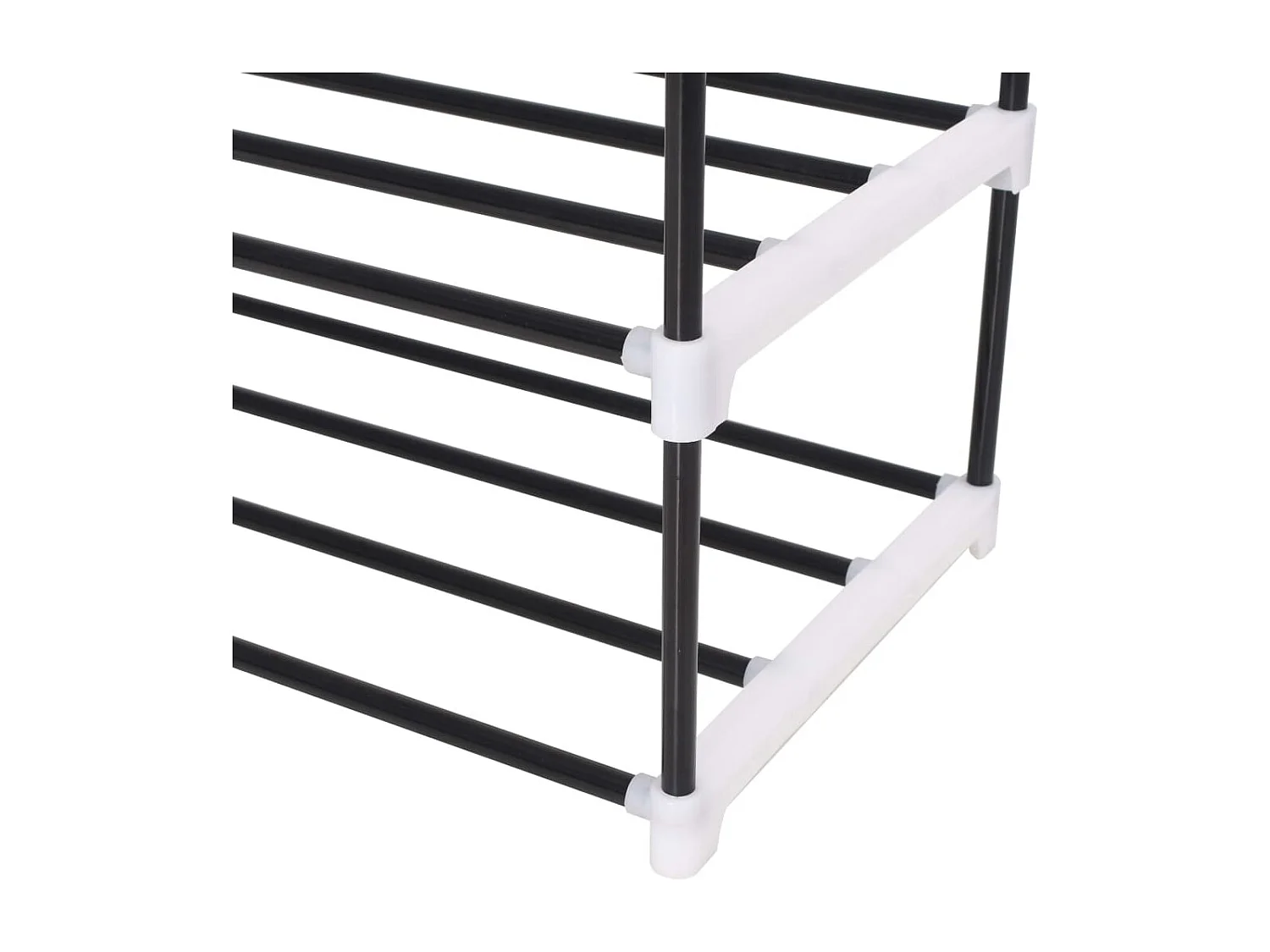 Scarpiera con 7 ripiani in metallo e plastica Nero