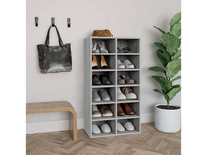 Scarpiera Sonoma grigia 54x34x100,5 cm in legno ingegnerizzato