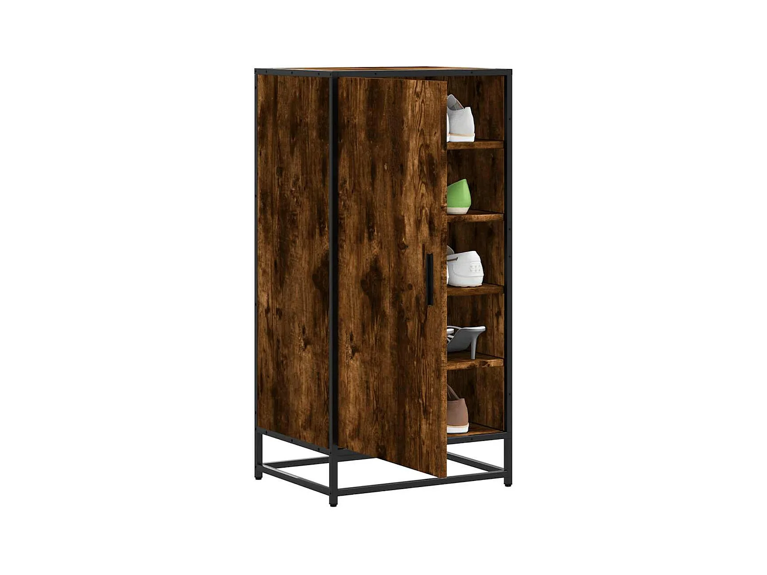 Étagère à chaussures chêne fumé 48x38x97,5 cm bois d'ingénierie