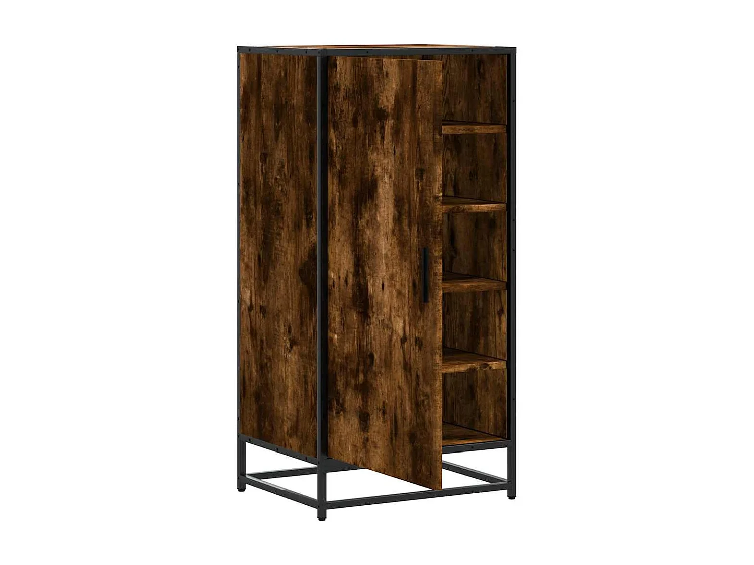 Étagère à chaussures chêne fumé 48x38x97,5 cm bois d'ingénierie