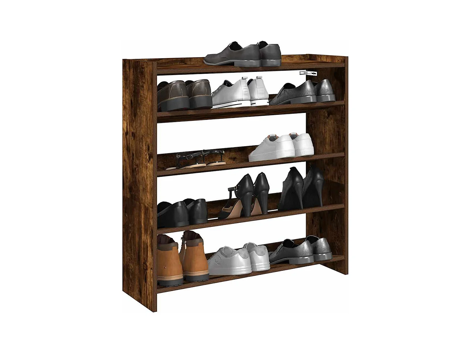Étagère à chaussures chêne fumé 80x25x81 cm bois d'ingénierie