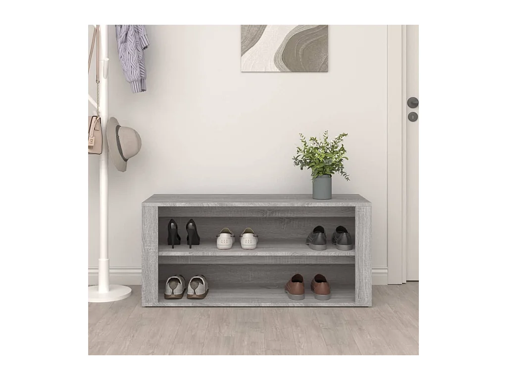 Étagère à chaussures Sonoma gris 100x35x45 cm Bois d'ingénierie