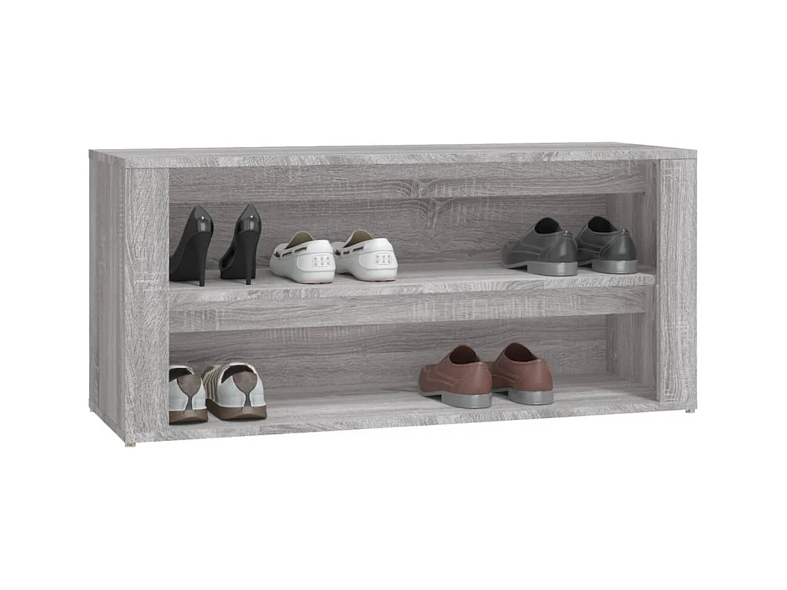 Étagère à chaussures Sonoma gris 100x35x45 cm Bois d'ingénierie