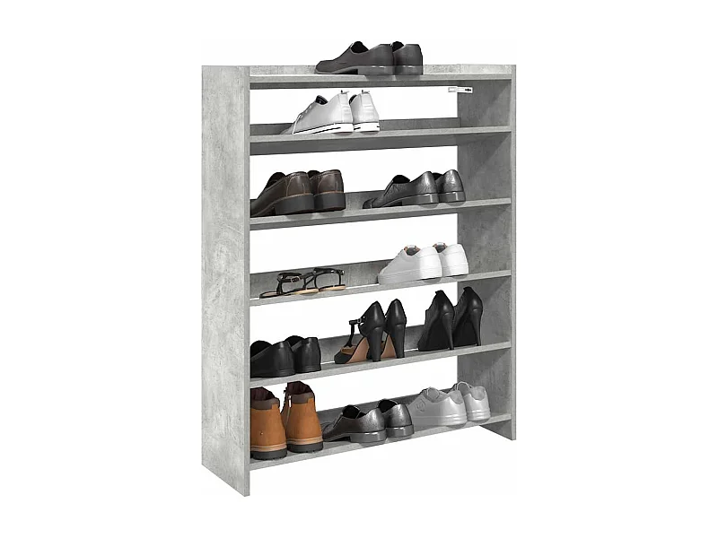 Étagère à chaussures gris béton 80x25x100 cm bois d'ingénierie