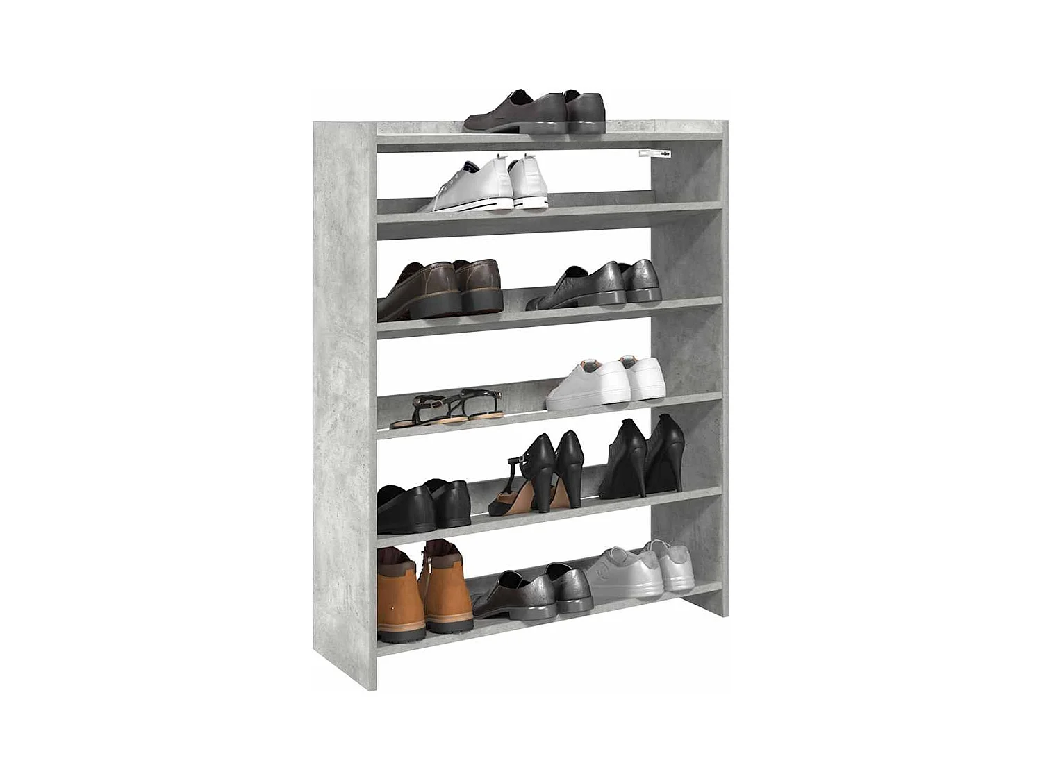 Étagère à chaussures gris béton 80x25x100 cm bois d'ingénierie