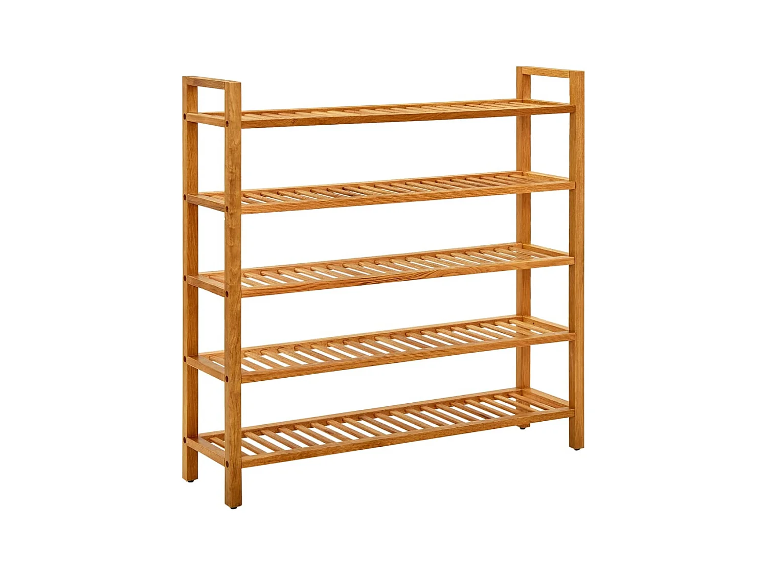 Étagère à chaussures à 5 niveaux 100x27x100 cm Chêne massif