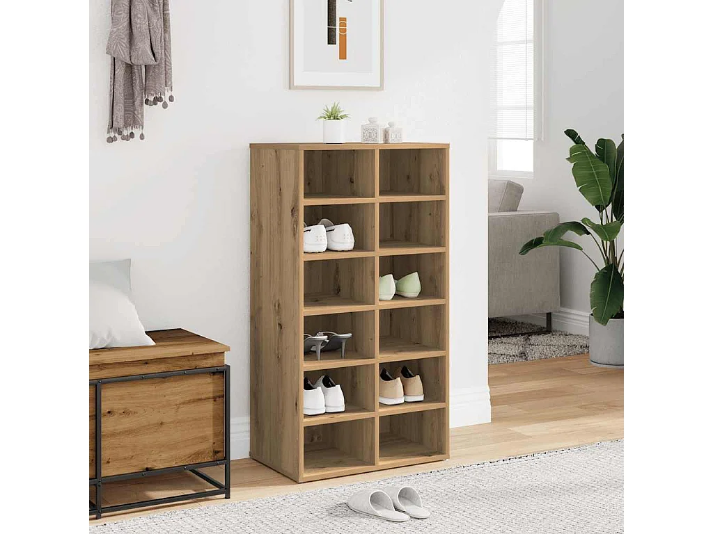 Zapatero de roble hecho a mano con madera de ingeniería