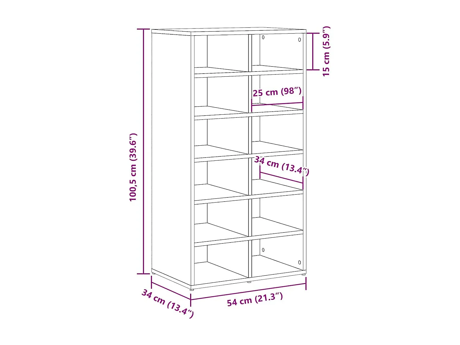 Zapatero de roble hecho a mano con madera de ingeniería