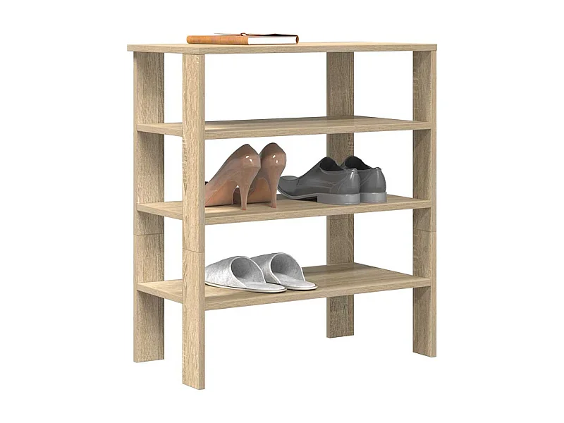 Étagère à chaussures chêne sonoma 61x32x70 cm bois d'ingénierie