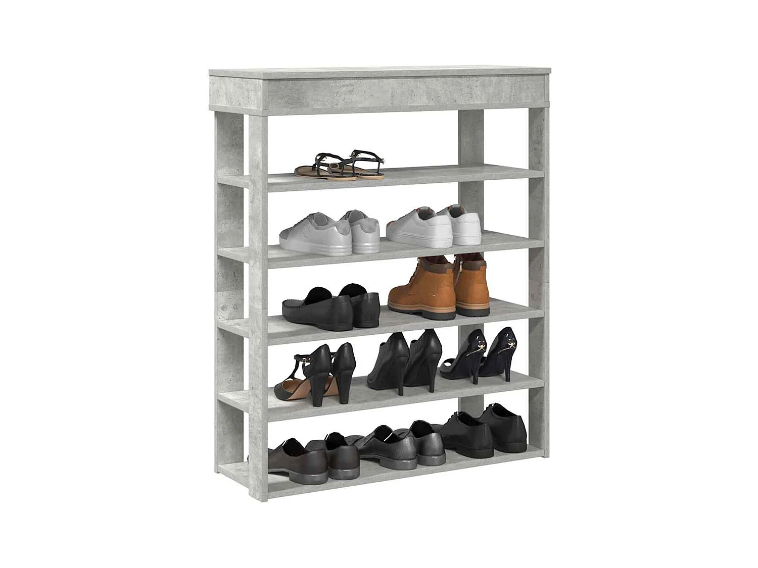 Étagère à chaussures gris béton 80x30x98 cm bois d'ingénierie