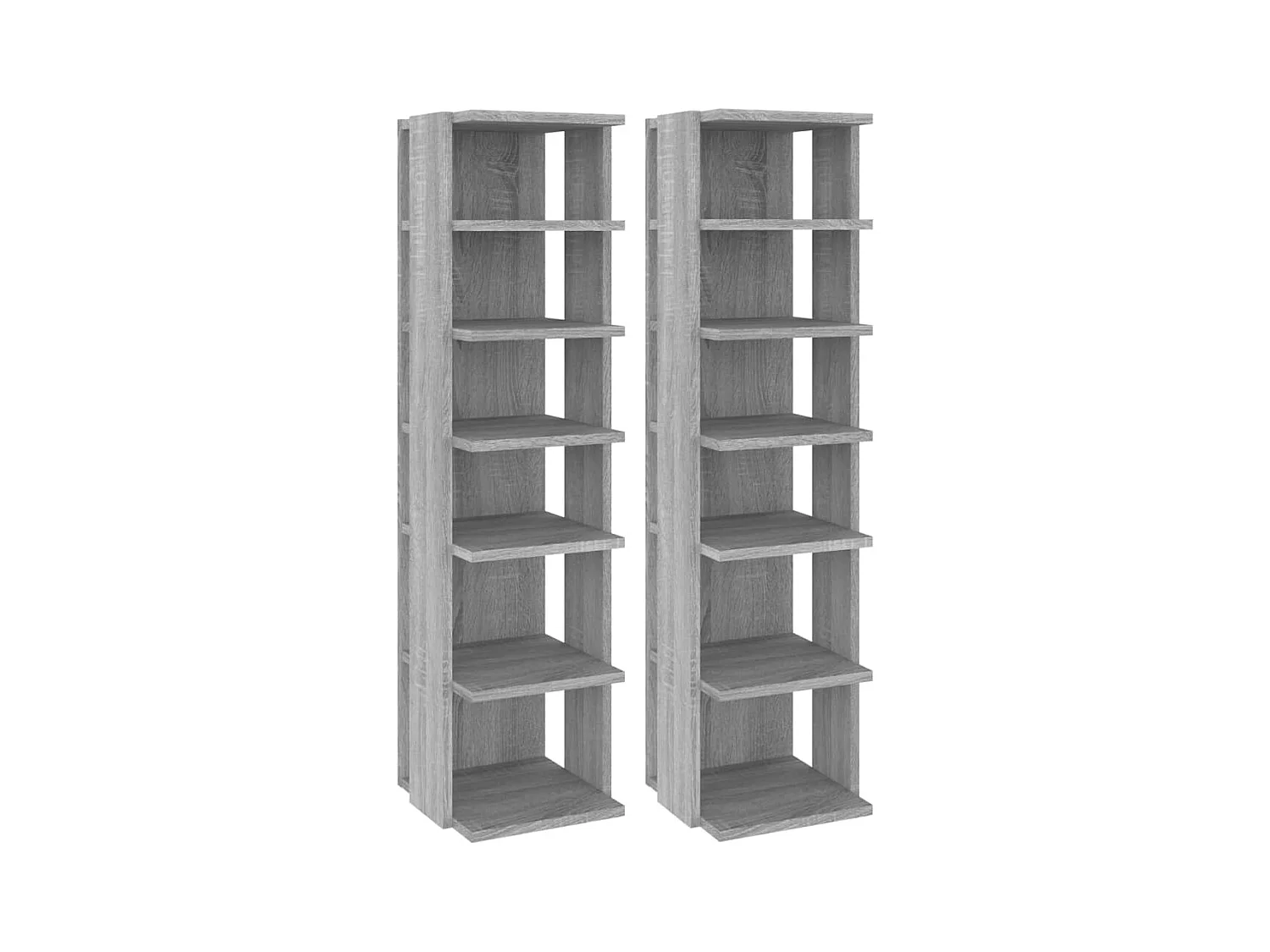 Étagères à chaussures 2 pcs Sonoma gris 27,5x27x102 cm