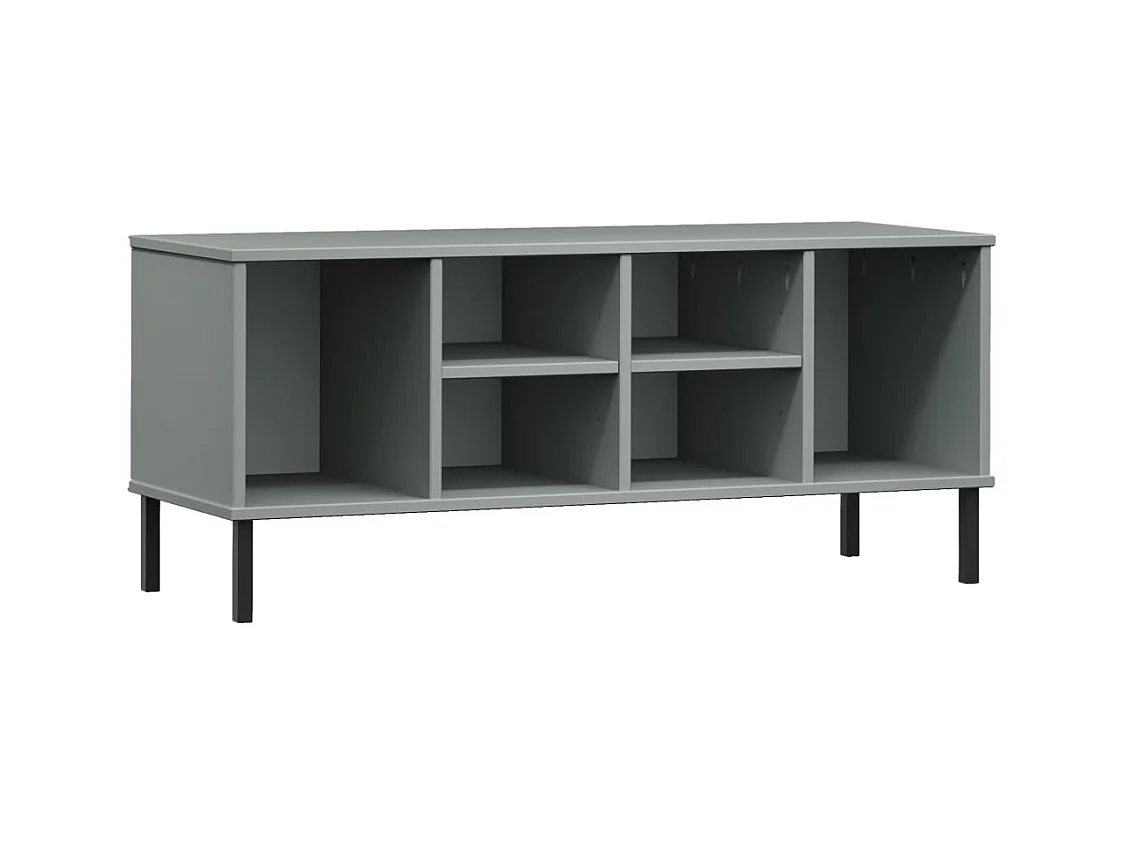 Schoenenrek met metalen poten, grijs, 106x35x45 cm, OSLO hout