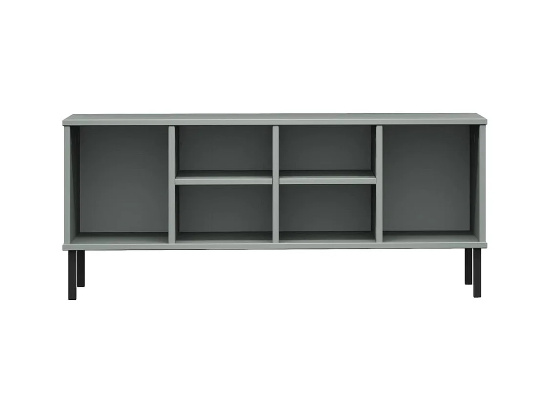 Schoenenrek met metalen poten, grijs, 106x35x45 cm, OSLO hout