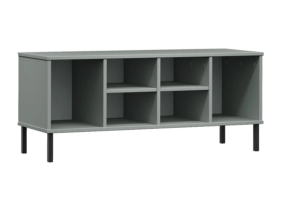 Étagère à chaussures pieds en métal Gris 106x35x45 cm Bois OSLO