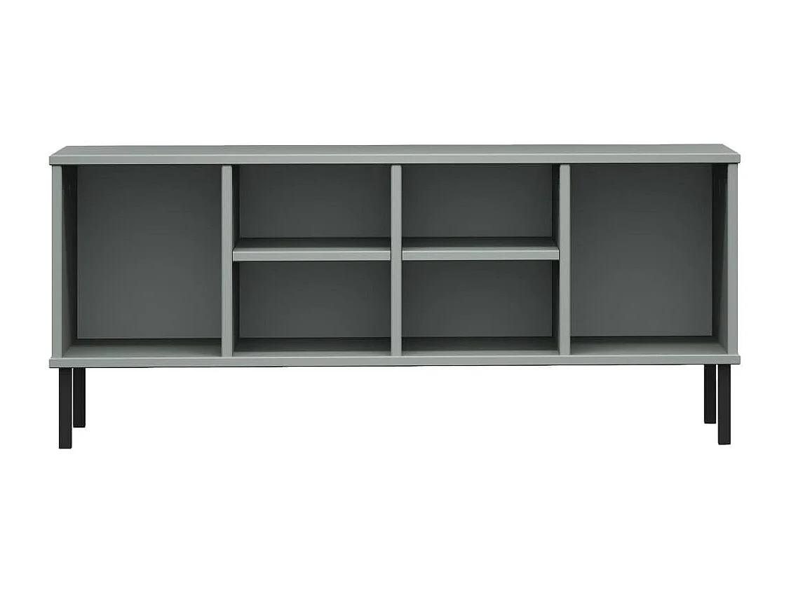 Étagère à chaussures pieds en métal Gris 106x35x45 cm Bois OSLO