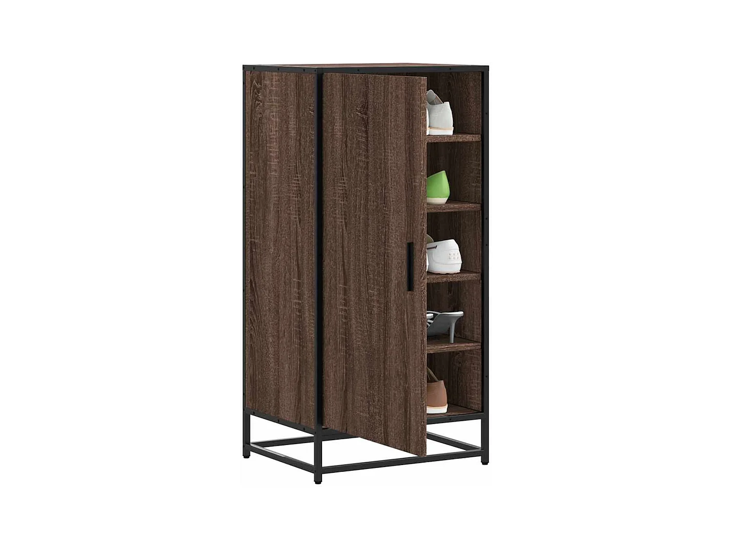 Scarpiera rovere marrone 48x38x97,5 cm in legno ingegnerizzato