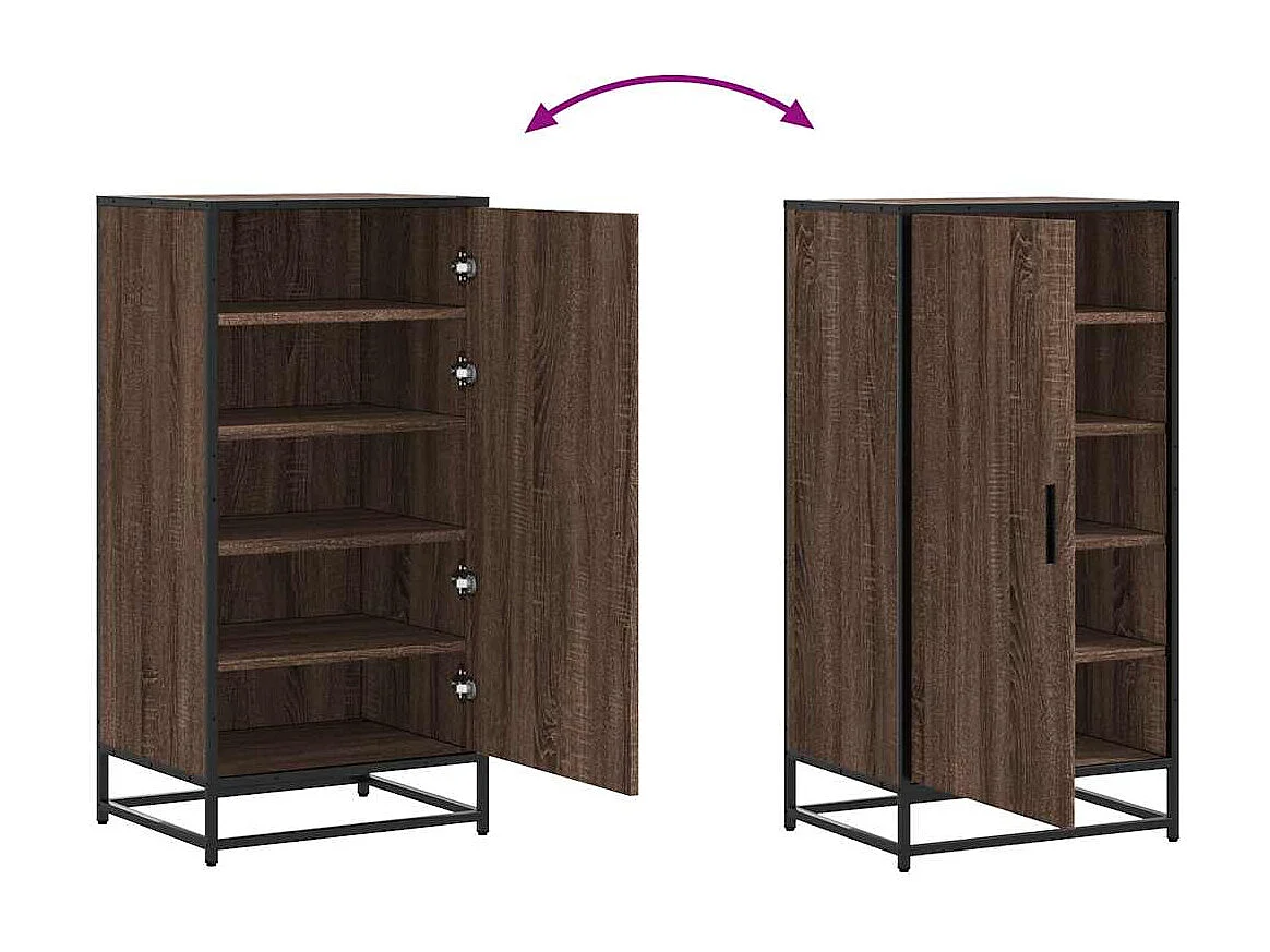 Zapatero roble marrón 48x38x97,5 cm madera de ingeniería