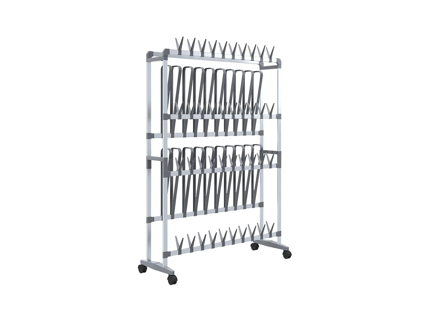 Scarpiera con ruote Silver 89x27x120 cm