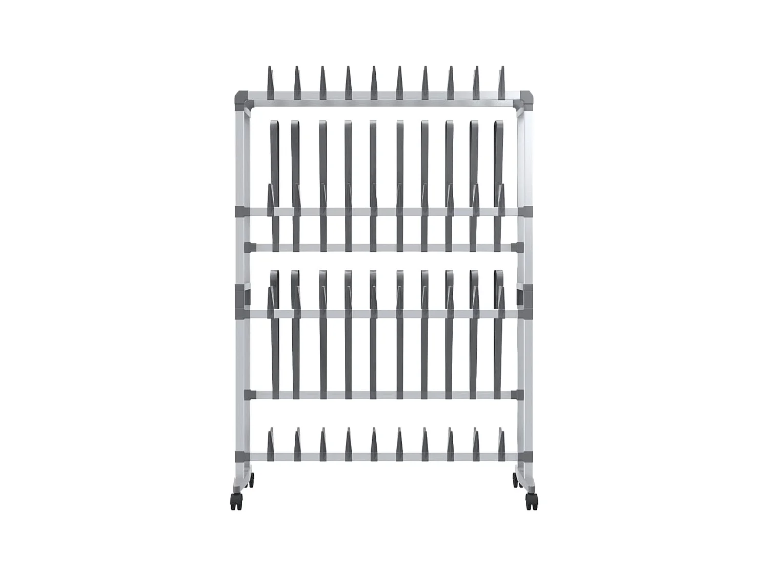 Scarpiera con ruote Silver 89x27x120 cm