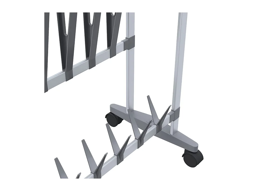 Scarpiera con ruote Silver 89x27x120 cm