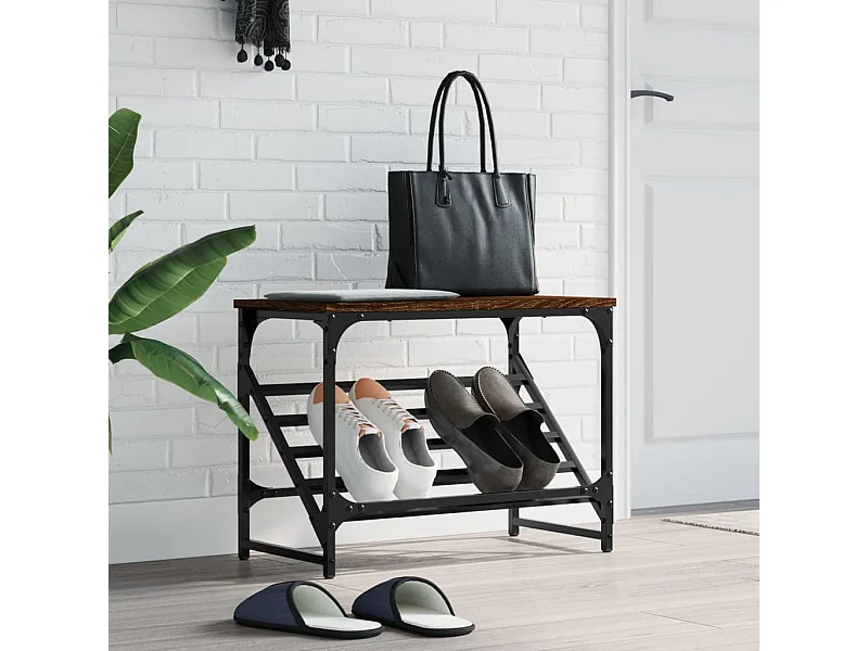 Schoenenrek bruin eiken 60x30x45 cm bewerkt hout
