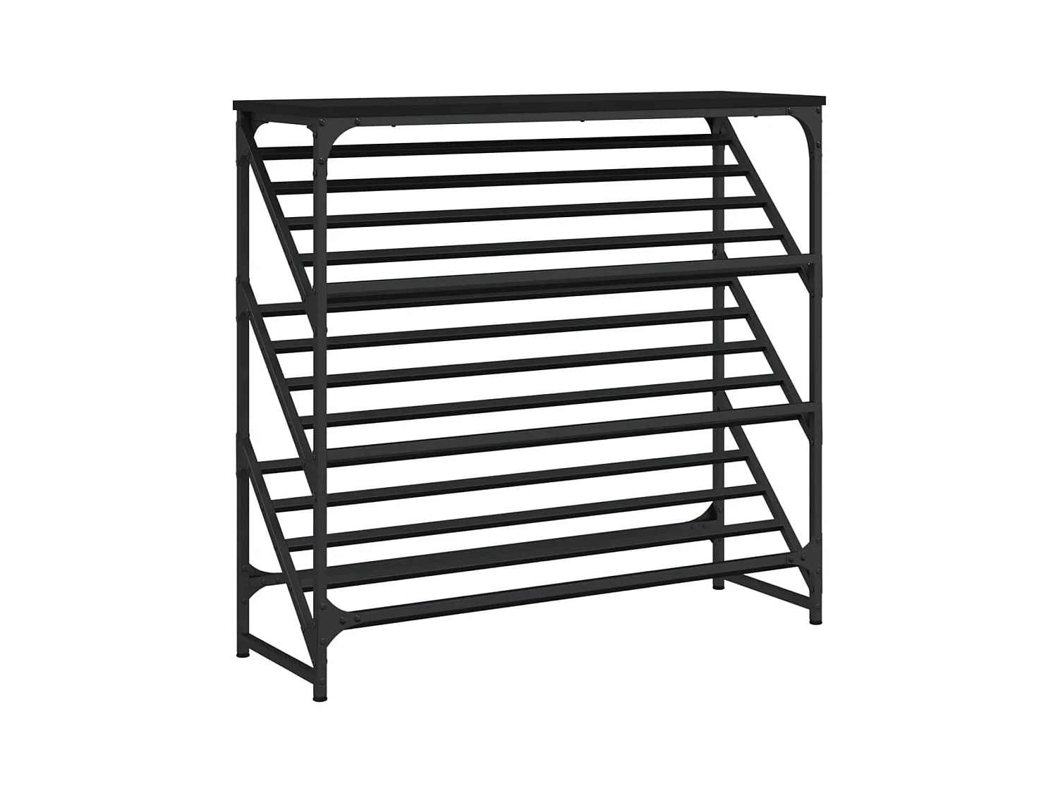 Étagère à chaussures noir 90x30x85 cm bois d'ingénierie