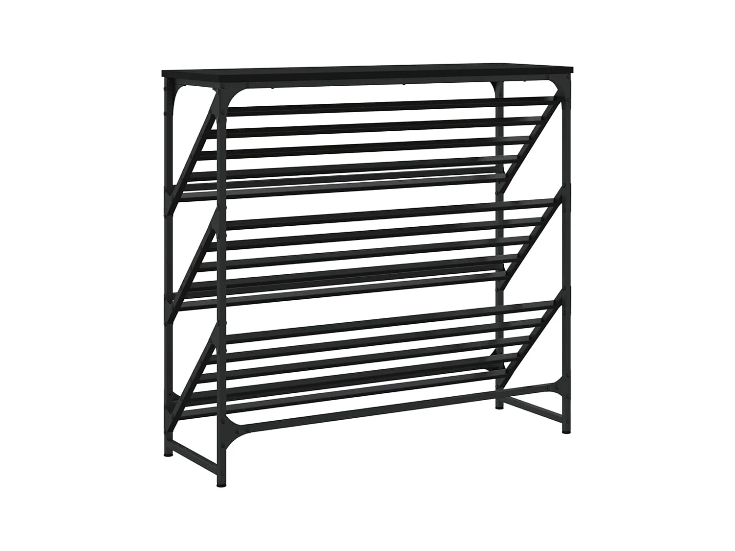 Étagère à chaussures noir 90x30x85 cm bois d'ingénierie