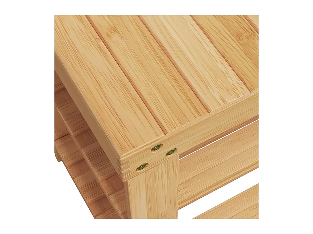 Étagère à chaussures 3 niveaux 70x27,5x45 cm bambou