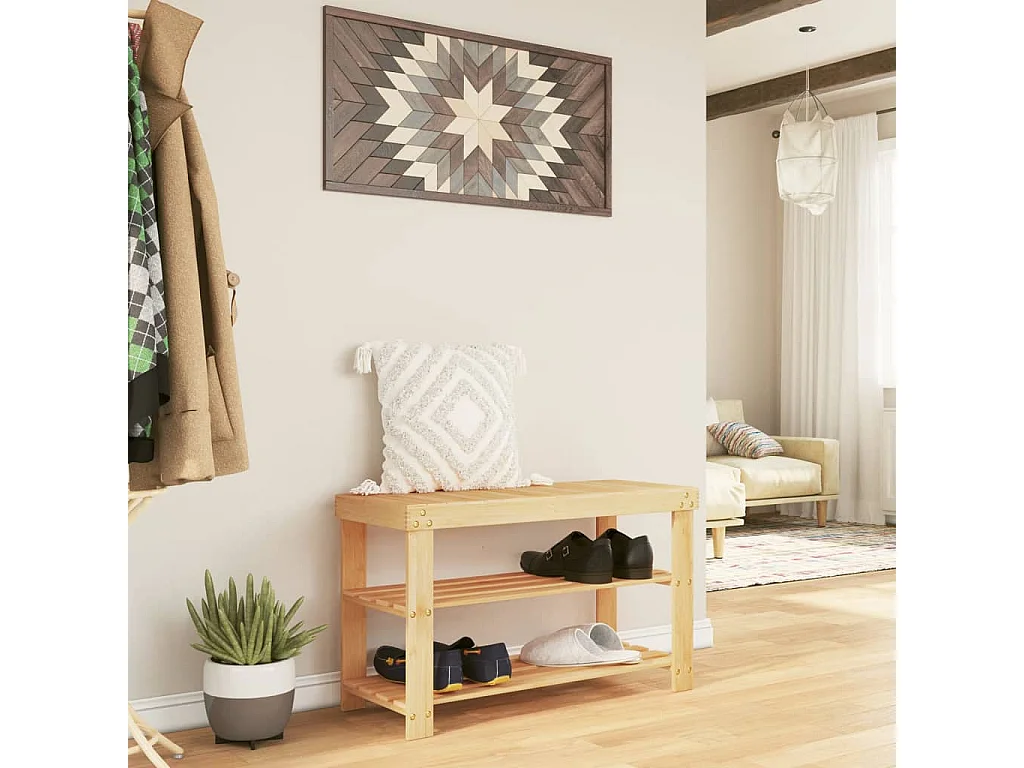 Zapatero de 3 niveles 70x27,5x45 cm bambú