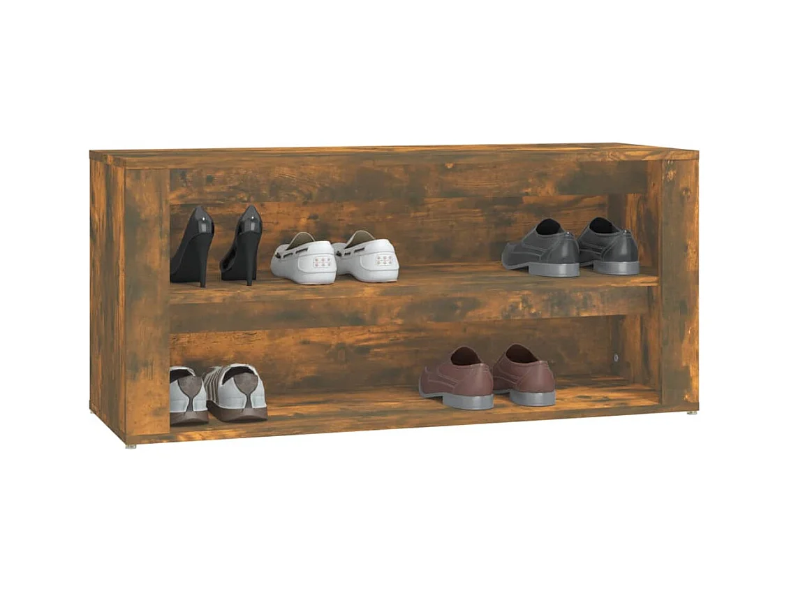 Étagère à chaussures Chêne fumé 100x35x45 cm Bois d'ingénierie