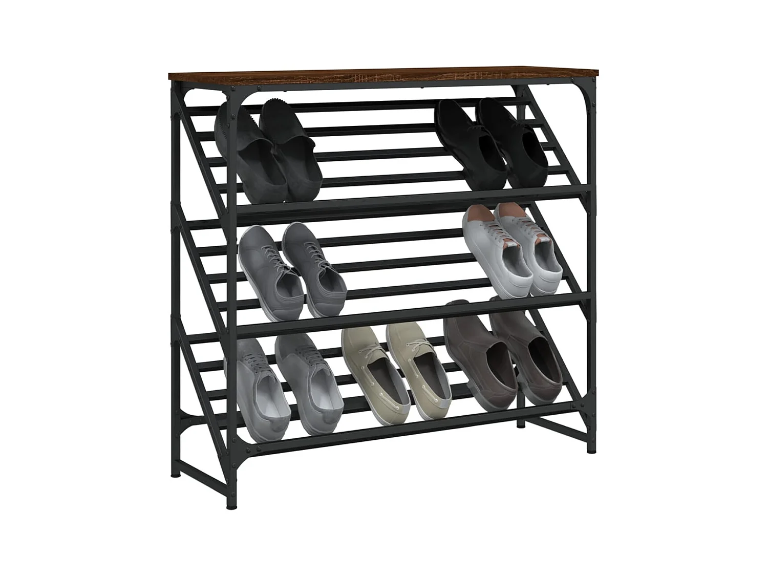 Étagère à chaussures chêne marron 90x30x85 cm bois d'ingénierie