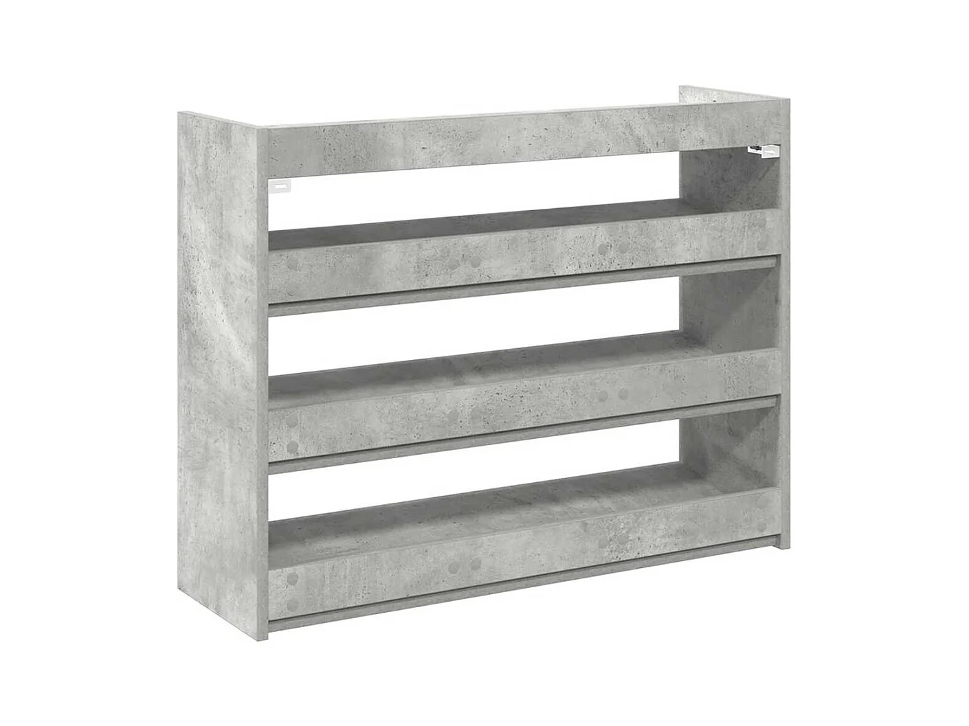 Étagère à chaussures gris béton 80x25x62 cm bois d'ingénierie