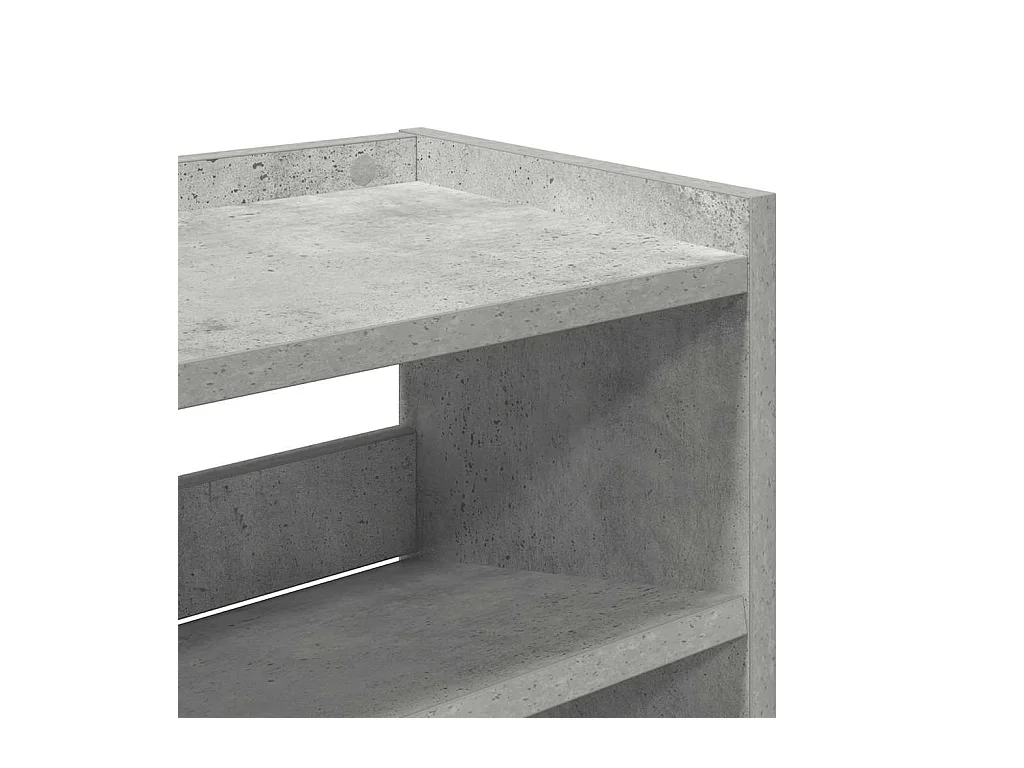 Étagère à chaussures gris béton 80x25x62 cm bois d'ingénierie