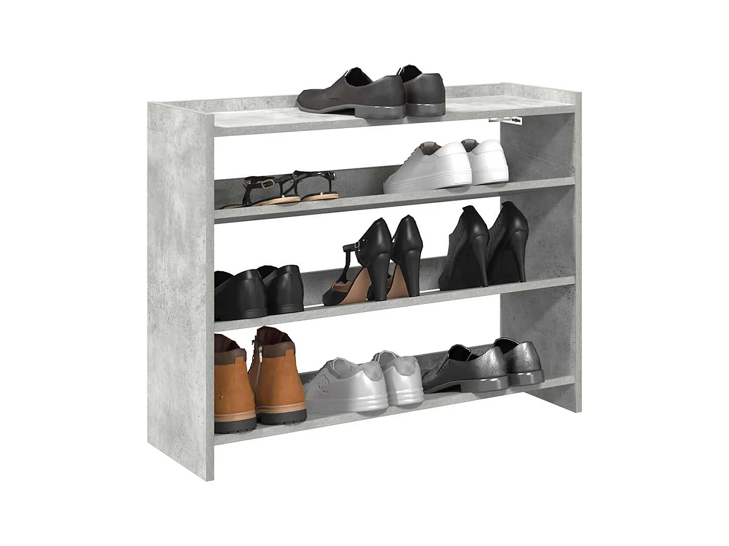 Betongrijs schoenenrek 80x25x62 cm bewerkt hout