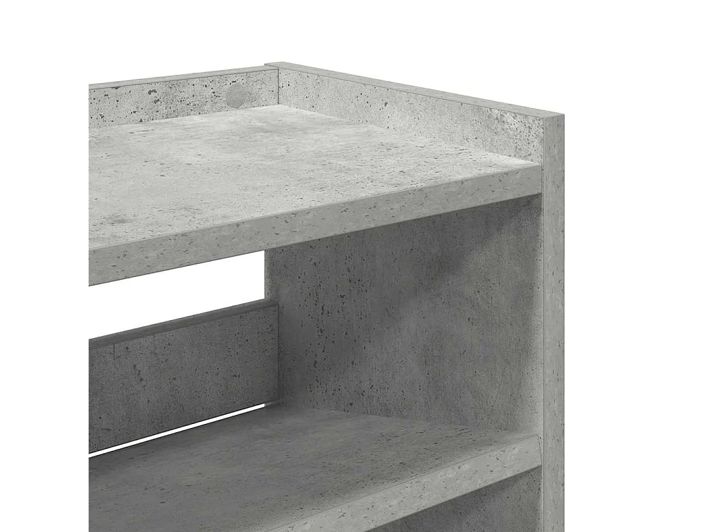 Étagère à chaussures gris béton 80x25x62 cm bois d'ingénierie