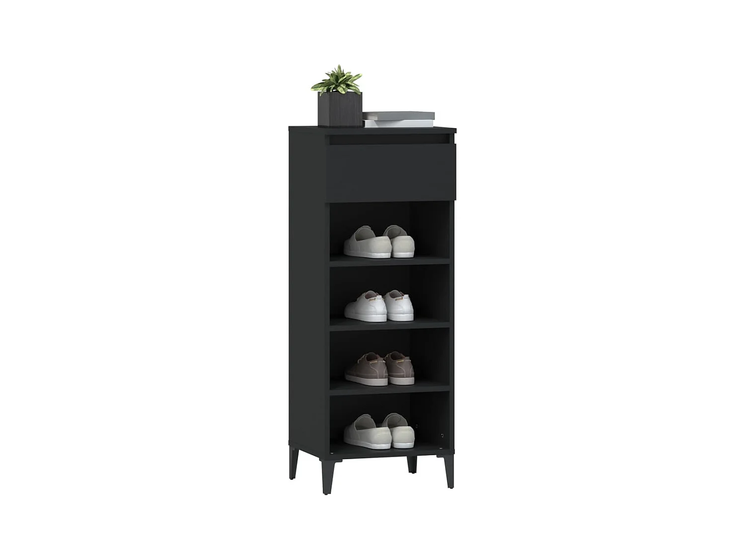 Zwarte schoenenrek 40x36x105 cm Technisch hout