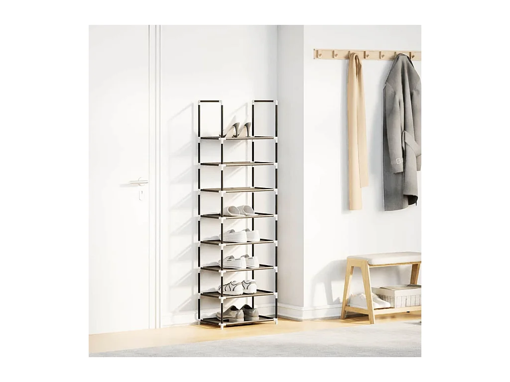 Étagère à chaussures 8 niveaux 44x28x145 cm tissu non-tissé