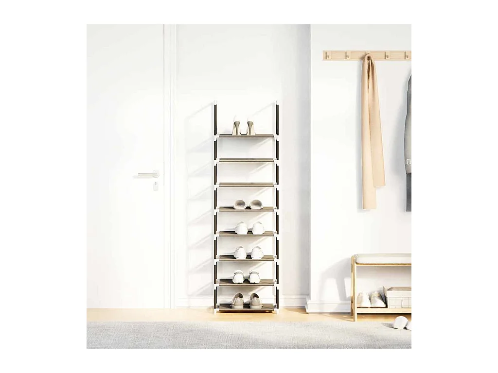 Étagère à chaussures 8 niveaux 44x28x145 cm tissu non-tissé