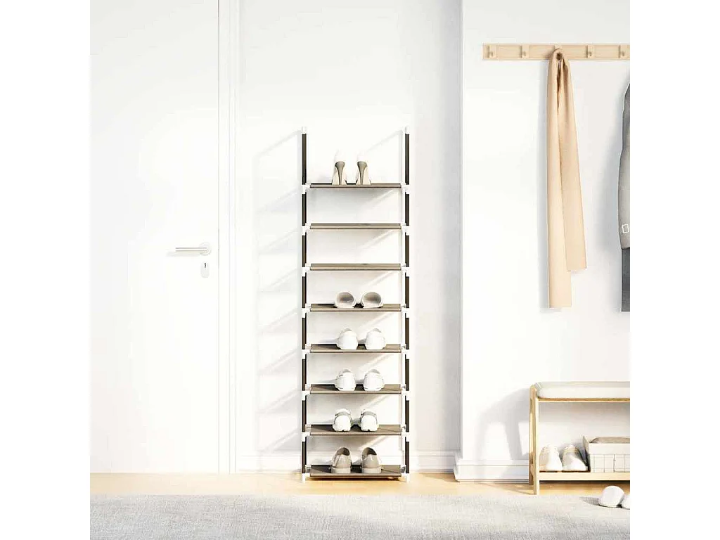 Étagère à chaussures 8 niveaux 44x28x145 cm tissu non-tissé