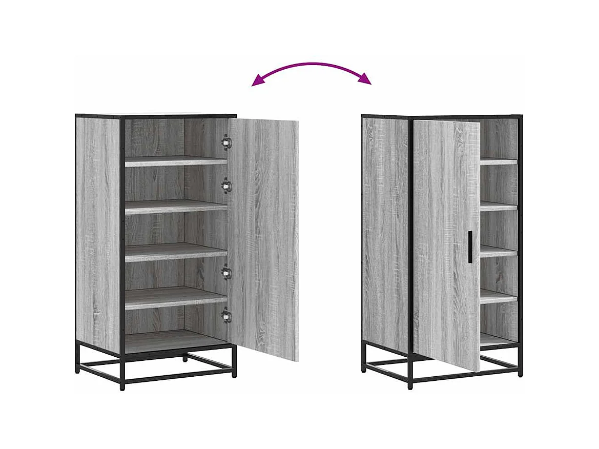 Zapatero gris Sonoma 48x38x97,5 cm madera de ingeniería