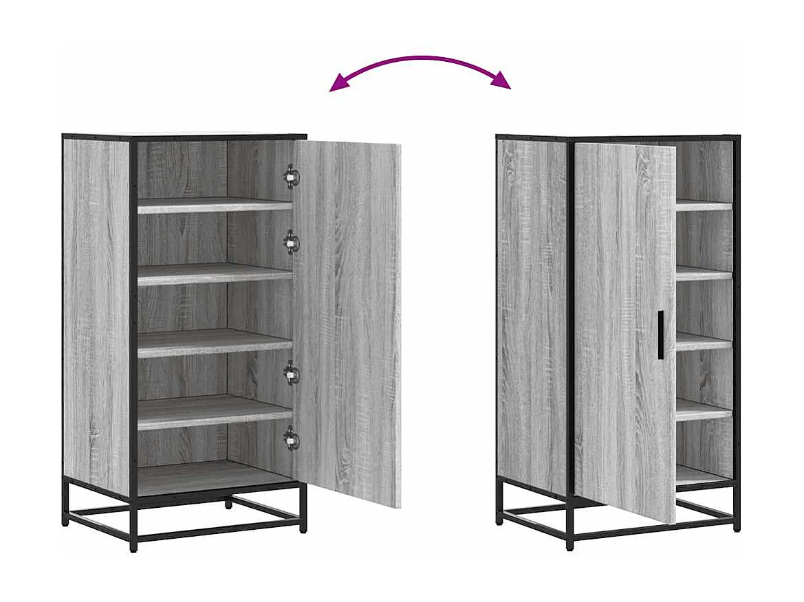 Étagère à chaussures sonoma gris 48x38x97,5 cm bois ingénierie