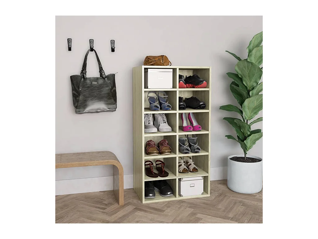 Étagère à chaussures Chêne sonoma 54x34x100,5 cm